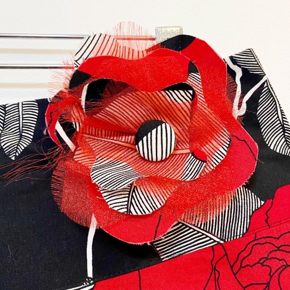 Bernardo Rose Print Pop Art A-Line Skirt - Picture 2 of 9